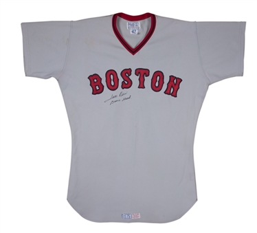 1975 Jim Rice Rookie Game Used & Signed Boston Red Sox Road Jersey (Sports Investors Authentication & Beckett)